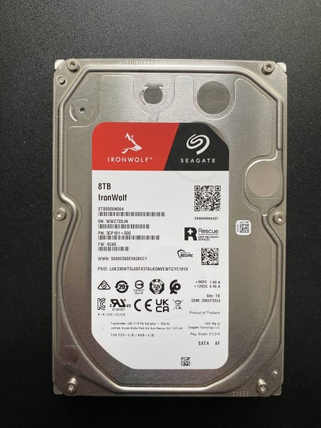 Hibás Seagate Ironwolf 8TB merevlemez