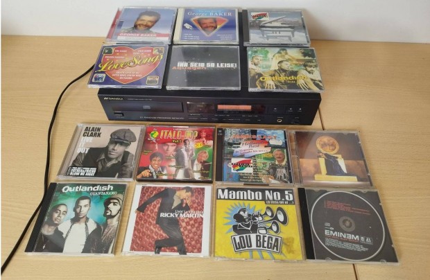 Hibs! Sansui CD190 Cd lejtsz + 16db eredeti album s maxi CD lemez