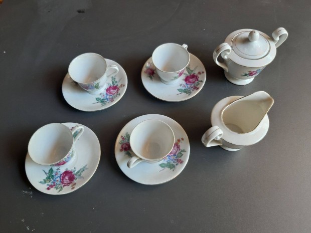 Hibátlan 4 személyes kínai porcelán kávés készlet