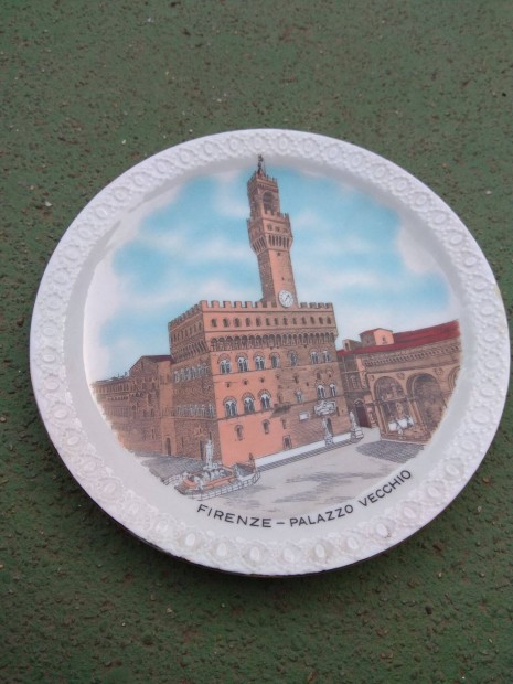 Hibátlan Firenze-Palazzo Vecchio dísztányér Falra akasztható