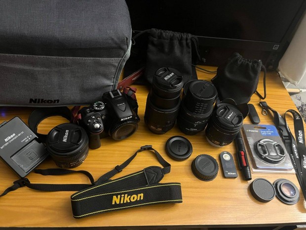 Hibtlan Nikon fots felszerels! d5300 + 4obi + tska + kiegsztk!