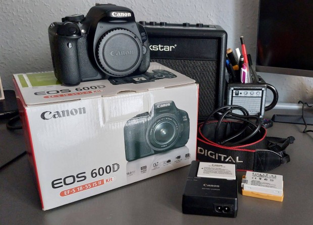 Hibtlan llapot Canon EOS 600D dobozban, paprjaivan+tartozkok!