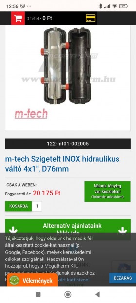 Hidraulikus vlt, hidrovlto, Inox 1"