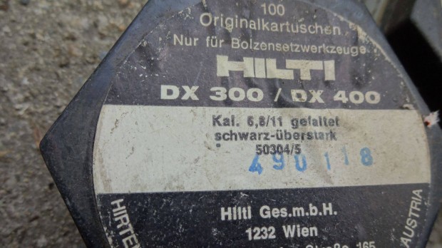 Hilti 6.8 /11 dx300/dx400 patron ,elad�