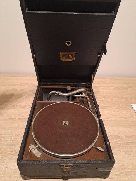 His Master's Voice gramofon + 100 db bakelit lemez