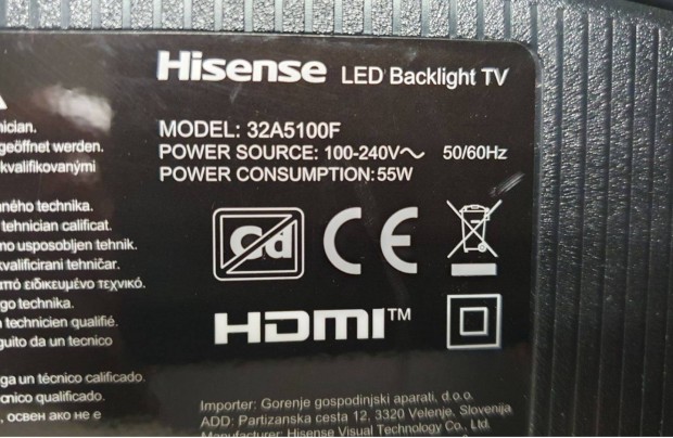 Hisense 32A5100F LED LCD tv httr vilgts,main elkelt!