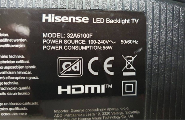Hisense 32A5100F LED LCD tv hibs trtt alkatrsznek