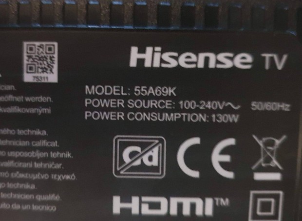 Hisense 55A69K LED LCD tv hibás törött alkatrésznek
