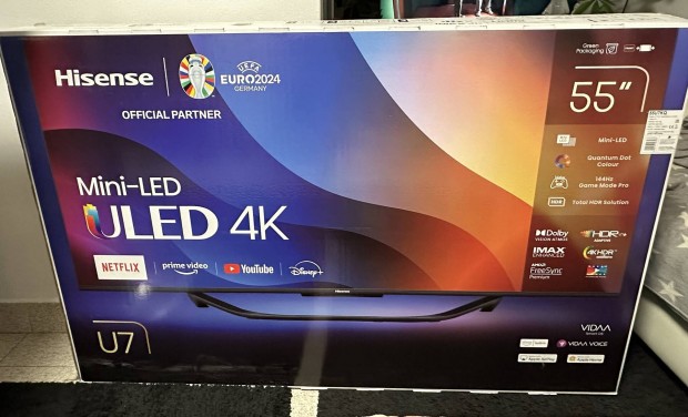 Hisense 55U7Kq (139cm) uled 4K tv elad!