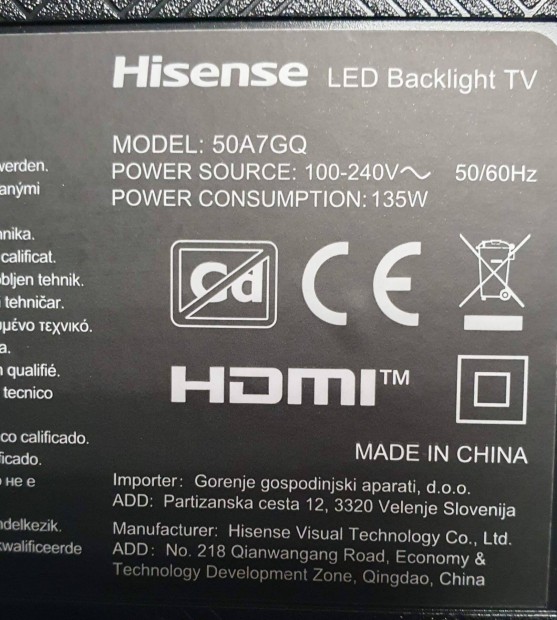 Hisense Qled 50A7GQ 4K UHD Smart LED LCD tv hibs trtt
