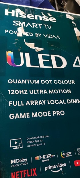 Hisense 55U7HQ U-led Tv Új kijelző sérült dobozában