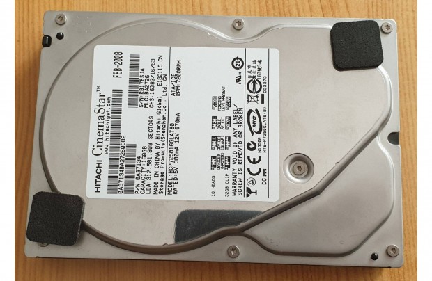 Hitachi Cinema-Star 160GB IDE ATA Winchester kiváló állapotban