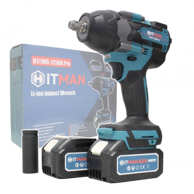 Hitman HT-IWS-1250X.Pro Akkumulátoros Ütvecsavarozó Kerékkulcs, 1250NM