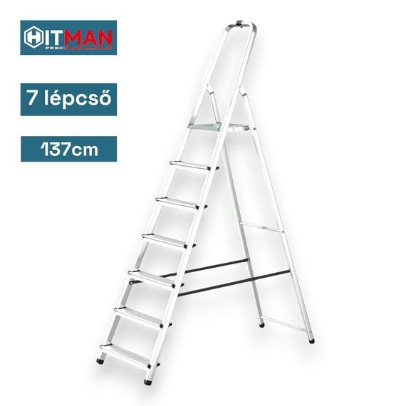 Hitman egyoldalas aluminium ltra 137cm magas, 7 lpcsfokos, 125 kg