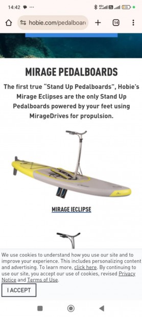 Hobie mirage eclipses pedálos sup