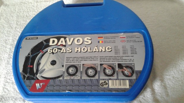 Hólánc, Davos 60, 13 - 15 coll, új , síelés, külföld kirándulás, elad