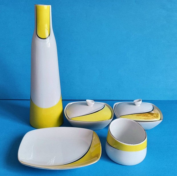 Hollhzi Art Deco Asztali Szett 5db Porceln