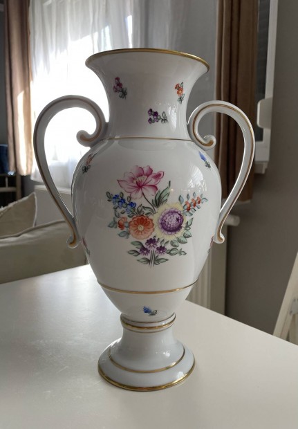 Hollhzi ktfl porceln vza/amphora, gynyr virgokkal dszitve