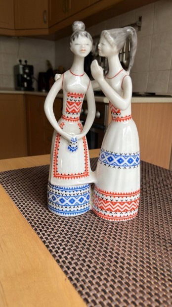 Hollóházi porcelán (pletykázó lányok)