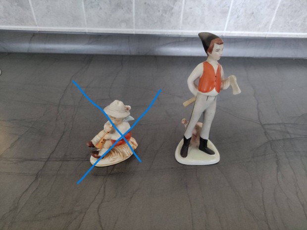 Hollóházi porcelán figura favágó hibátlan