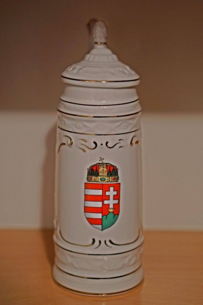 Hollhzi porceln fles kors fedvel - Magyar cmer - Hollhza