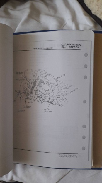 Honda 1980 CB750 K szervzknyv