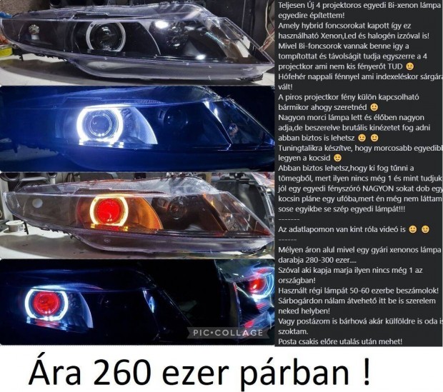 Honda 7-8 gen egyedi f�nysz�r�k elad�ak