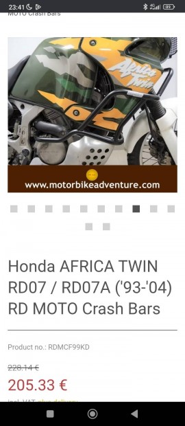 Honda Afrika Twin Xrv 07A buk�cs� 