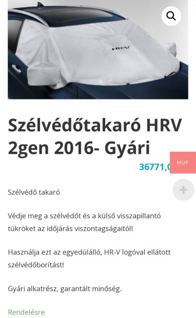 Honda HR-V szélvédőtakaró