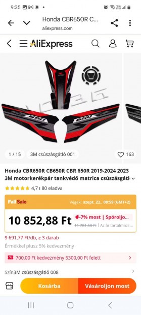 Honda cbr650r tankvd matrica tankpad elad