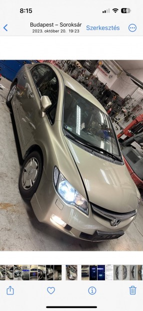 Honda civic hybrid 1,3 alkatrszei eladk