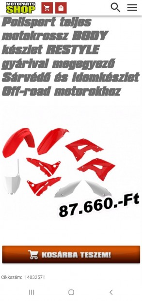 Honda cr idomszett