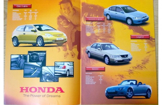 Honda modellpaletta prospektus, katalgus 2001-bl