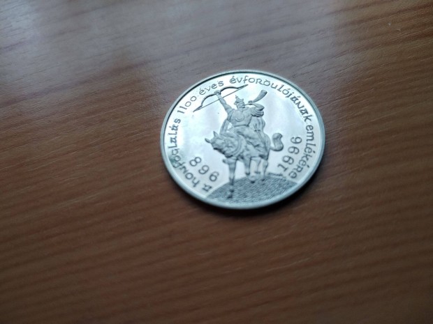 Honfoglalási Jubileumi 896-1996 ezüst emlékérem ritka szép d