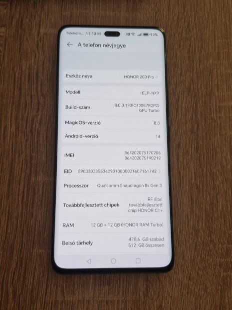 Honor 200 pro 12/512gb fggetlen