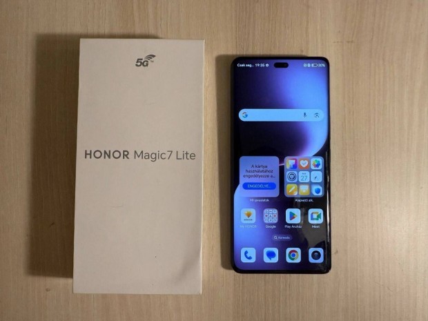 Honor Magic7 Magic 7 Lite 5G 8/256GB Dual Újszerű Fekete Garis !