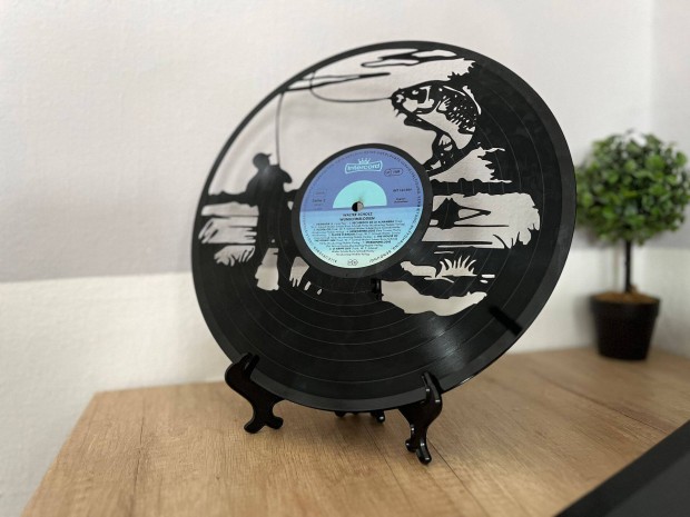 Horgsz bakelit, vinyl falidsz, dekor asztali llvnnyal