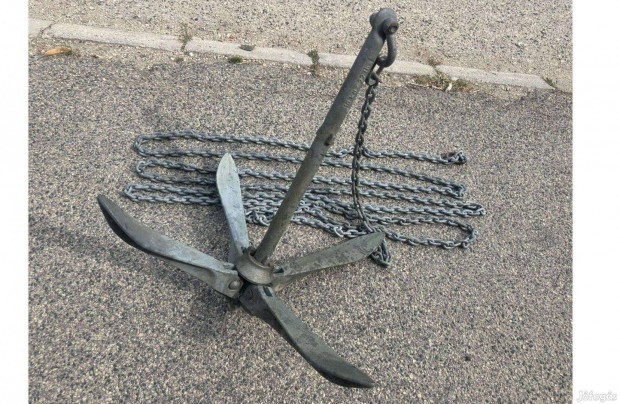 Horgony norvég csukható 10+8.8kg kalibrált lánc - ingyen szállítással