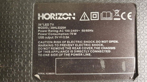 Horizon 39" LED tv panel 39HL5320H alkatrésznek TP.S506.PB802