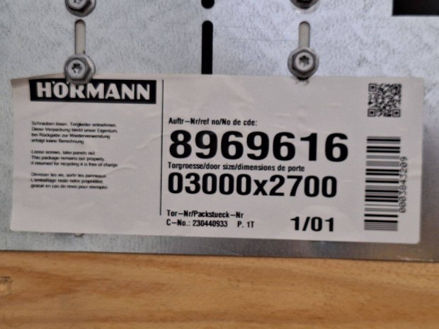 Hrmann garzskapu 3000x2700 LPU67 Thermo