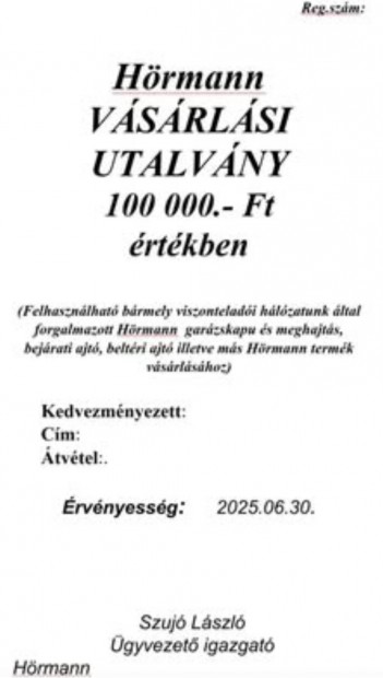 Hrmann vsrlsi utalvny kupon