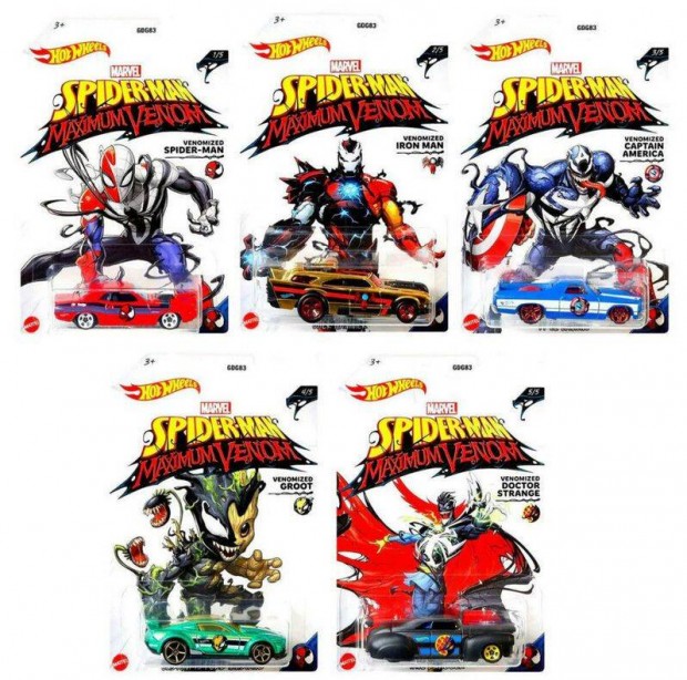 Hot Wheels Marvel Spiderman Maximum Venom szett
