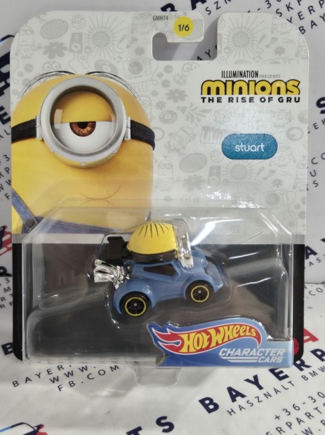 Hot Wheels Minyonok - Minions - Gru - Stuart -  Hot Wheels - 1:64