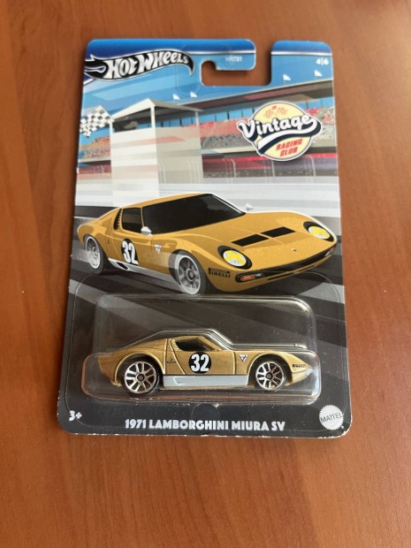 Hot Wheels Vintage 4/6 1971 Lamborghini Miura SV Új