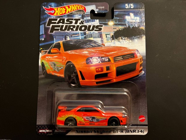 Hot Wheels - Nissan Skyline GT-R (BNR34) - Fast & Furious narancssárga