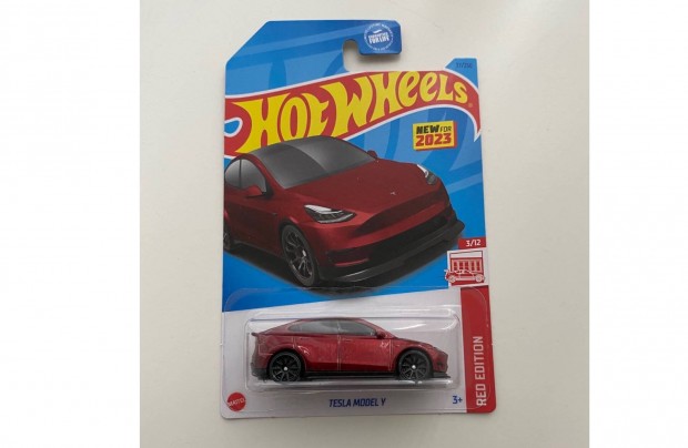 Hot wheels Tesla model Y Red line USA card