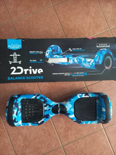 Hoverboard, kék mintás, eredeti dobozában
