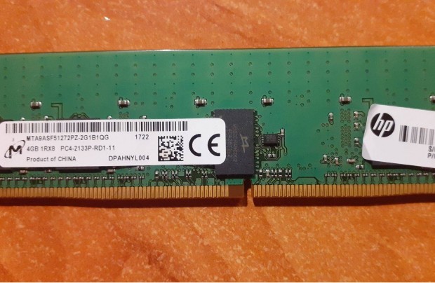 Hp DDR4 talán server PC memória 4gb 1rx8 pc4-2133p-rd1-11 Fox MPL is
