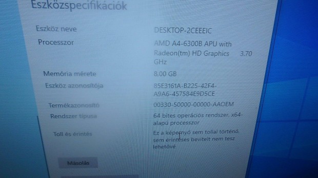 Hp Dupla magos 3,7 Ghz-es proci