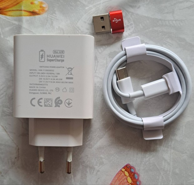 Huawei 66w-os gyorstlt,,kbel +adapter